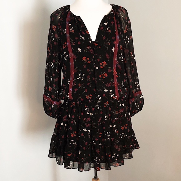 Joie Dresses & Skirts - Joie Floral Long Sleeve Mini Dress